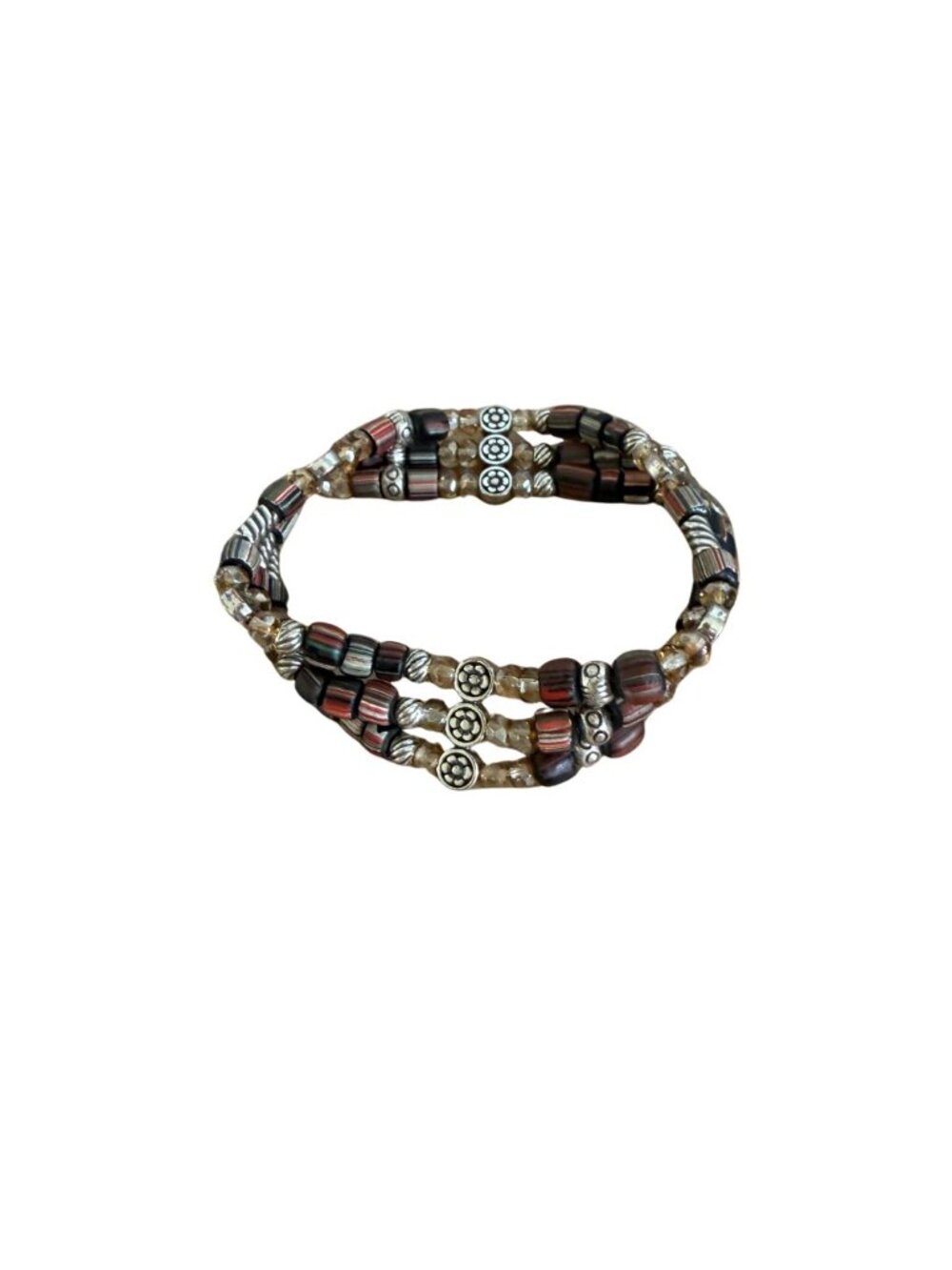 Brighton Multicolor Beaded Stretch Bracelet Boho Layered Look